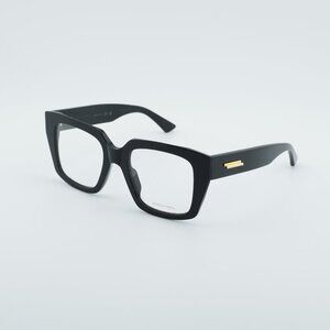 Bottega Veneta BV1409O 001 Eyeglasses Shiny Black 51mm Square Frame